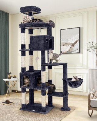 Globlazer Giant Cat Tree, 83 inch Cat Tree for Indoor Cats Large Adult, XXL Cat Tower with 9 Scratching Posts for 20lb+ Heavy Duty Large Adult Cats, F83