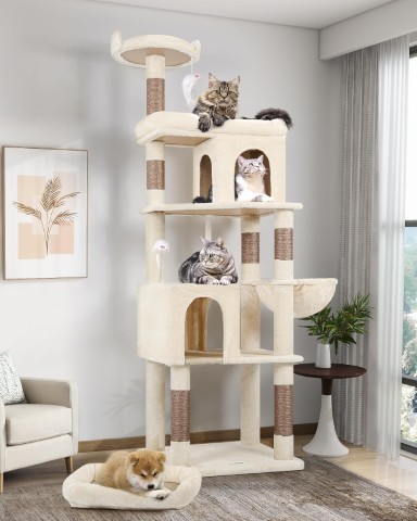 Globlazer Heavy Duty Cat Trees for Large Cats, Sturdy 72in Maine Coon Cat Tree for Large Cat 20 lbs+ Heavy Duty Cat Tower for  Biggest Adult Cats