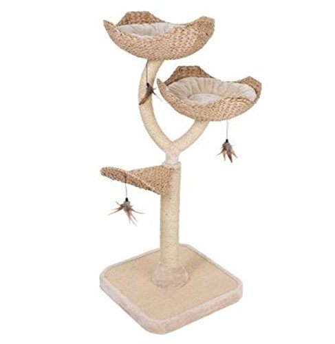 cat_climbing_structures_Chic_flower_shaped_cat_tree_with_thick_sisal_wrapped_metal_pillars_and_woven_platforms